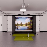 Bushnell Launch Pro Garage Golf Simulator Package – 16′ Wide Garage x 12′ Wide Screen (BLP)