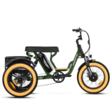 Addmotor Soletri M-366X Etrike for Adult – Fat Tire 3 Wheel Electric Tricycle for Two Person – Army Green