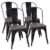 GoplusÂ® Tolix Style Metal Dining Side Chair with Elm Wood (Set of 4)