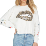 Lauren Moshi Lee Leopard Lip Pullover – Milk.