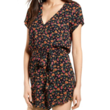Lost + Wander Party Til Dawn Romper – Black Floral.