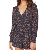 Lost + Wander Trip to Louvre Romper – Black Multi.