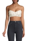 Women’s Delaney Ruched Crisscross Bra Top – Polka Dot