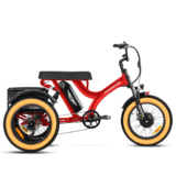 Addmotor Herotri M-365X Electric Tricycle for Adult with Banana Seat- Fat Tire 3 Wheel Electric Ebike for 2 Person – Red