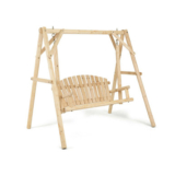 A-Frame Wooden Log Porch Swing