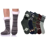 Men’s Assorted Soft Fluffy Sherpa Slipper Socks (3-Pairs)