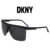 DKNY® Shield Black/Gray 100% UV Semi-Rimless Sunglasses