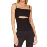 Michael Lauren Lonza Spaghetti Cut Out Top – Black.