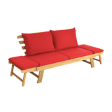 Convertible Wood Outdoor Sofa/Daybed  – Turquoise