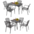 Round or Rectangle 5-Piece Metal Outdoor Patio Dining Set – 51″x31.5″Rectangular Table
