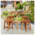 5-Piece Patio Dining Set with Solid Acacia Wood Construction