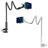 Flexible Arm Phone Holder with Mount & 360° Adjustability – Black