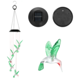SolarekÂ® Solar 6-LED String Light Hummingbird Wind Chime