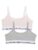 Girl’s 2-pack Logo Bralette – Grey Pink