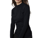 Velvet Alana Mock Neck Tee – Black.