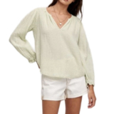 Velvet Antonia Cotton Gauze Blouse – Kiwi.