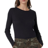 Velvet Bayler Scoop Long Sleeve Tee – Black.